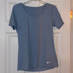 Nike dry fit slate blue short sleeve shirt